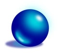 Icon with a dark blue shiny translucent ball with a shadow Royalty Free Stock Photo