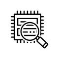 Black line icon for Data Analysis, interface and user Royalty Free Stock Photo