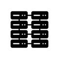 Black solid icon for Database Interconnected, database and document