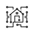 Black line icon for Datawarehouse, data and dimensional Royalty Free Stock Photo