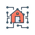 Color illustration icon for Datawarehouse, dimensional and electronic Royalty Free Stock Photo