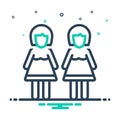 Mix icon for Daughters, female child and girl Royalty Free Stock Photo
