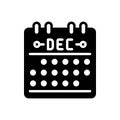 Black solid icon for Dec, december and month Royalty Free Stock Photo