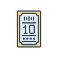 Color illustration icon for Decade, ten and card Royalty Free Stock Photo