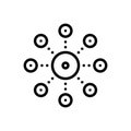 Black line icon for Decentralization, server and network