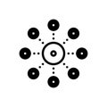 Black solid icon for Decentralization, server and network