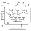 Icon of decision tree in artificial intelligence and machine learning