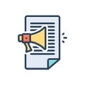 Color illustration icon for Declare, promulgate and announce