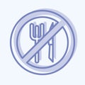 Icon Decreased Appetite. suitable for flu symbol. two tone style. simple design editable. design template vector. simple