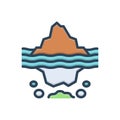 Color illustration icon for Deep, iceberg and freeze