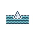 Color illustration icon for Deep, submerge and wave