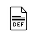 Black line icon for Def, data and format Royalty Free Stock Photo