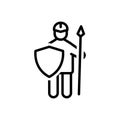 Black line icon for Defend, protect and guard Royalty Free Stock Photo
