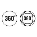360 Icon. 360 degree view symbol. Vector illustration. Eps 10