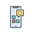 Color illustration icon for Deleted, remove and phone