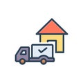 Color illustration icon for Delivered, conveyed and home Royalty Free Stock Photo