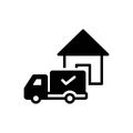 Black solid icon for Delivered, conveyed and home Royalty Free Stock Photo