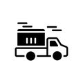 Black solid icon for Delivery, conveyance and carriage Royalty Free Stock Photo