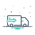 mix icon for Delivery Truck, conveyance and dispensation Royalty Free Stock Photo