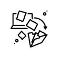 Black line icon for Dematerialization, integration and file-transfer