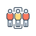 Color illustration icon for Demographic, analytical and probability