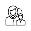 Black line icon for Dependent, incumbent and based Royalty Free Stock Photo
