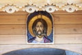 The icon depicting Jesus Christ is attached to the wall of the Orthodox Church Royalty Free Stock Photo