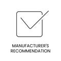 Icon depicting Manufacturer Recommendation in vector line style.