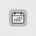 Icon depicting a simplistic calendar on a gray rounded square background. The calend Royalty Free Stock Photo