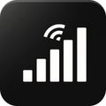 Icon depicting a wireless signal strength indicator on a black background. The design features five Royalty Free Stock Photo