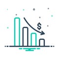 mix icon for Depleting Chart, analytics and app Royalty Free Stock Photo