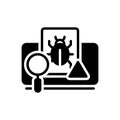 Black solid icon for Detection, ascertain and crime