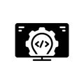Black solid icon for Develop, evolve and script Royalty Free Stock Photo