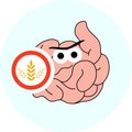 Gluten allergy diagnosis. Vector illustration