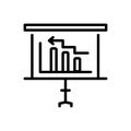 Black line icon for Diagram, blueprint and chart Royalty Free Stock Photo