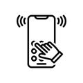Black line icon for Dialtone, telecommunication and ring Royalty Free Stock Photo