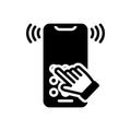 Black solid icon for Dialtone, telecommunication and telephone Royalty Free Stock Photo