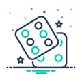 Mix icon for Dice, entertainment and gaming Royalty Free Stock Photo