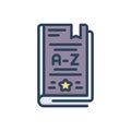 Color illustration icon for Dictionary, lexicon and vocabulary
