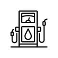 Black line icon for Diesel, pump and fuel Royalty Free Stock Photo