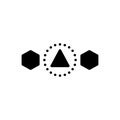 Black solid icon for Differ, other and discontiguous