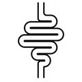 Icon digestive tract, intestines, the vector sign of gastrointestinal health, stomach bowel Royalty Free Stock Photo