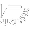 Icon of a digital folder with circuit connections