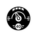 Black solid icon for Digital Gauge, speedometer Royalty Free Stock Photo