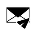 Black solid icon for Direct Message, inbox and message