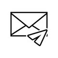 Black line icon for Direct Message, inbox message and communication