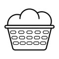 Icon with dirty laundry basket. Royalty Free Stock Photo