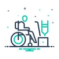 Mix icon for Disabled, crippled and patient