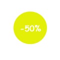 Icon with 50% discounts - illustration Royalty Free Stock Photo