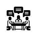 Black solid icon for Discussion, speaking and talk Royalty Free Stock Photo